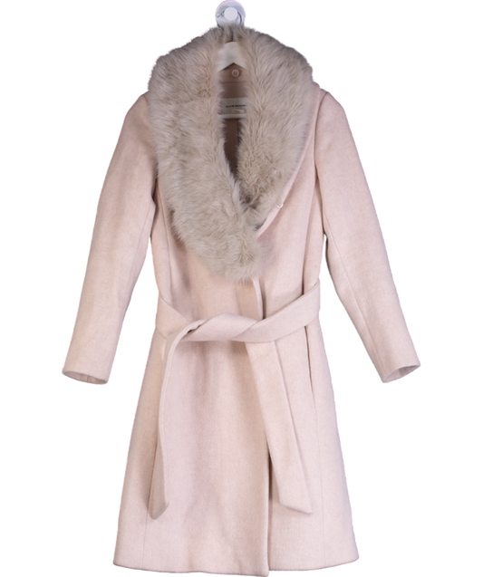 Club Monaco Beige Tie Waist Wrap Coat UK XS