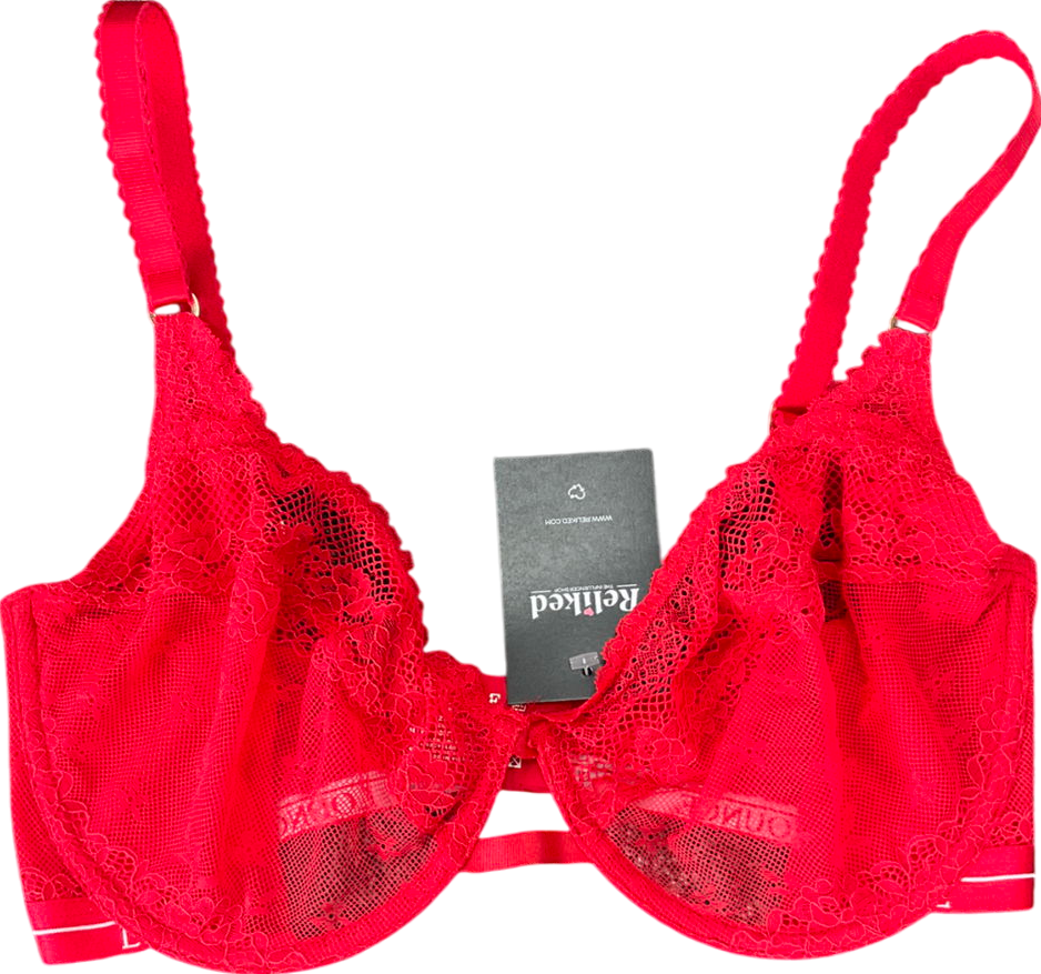 Lounge Underwear Red Liberty Balcony Bra UK 36FF