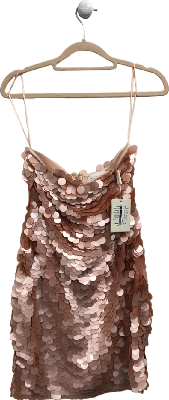 Pretty Lavish Rose Gold Sequin Mini Dress UK 6