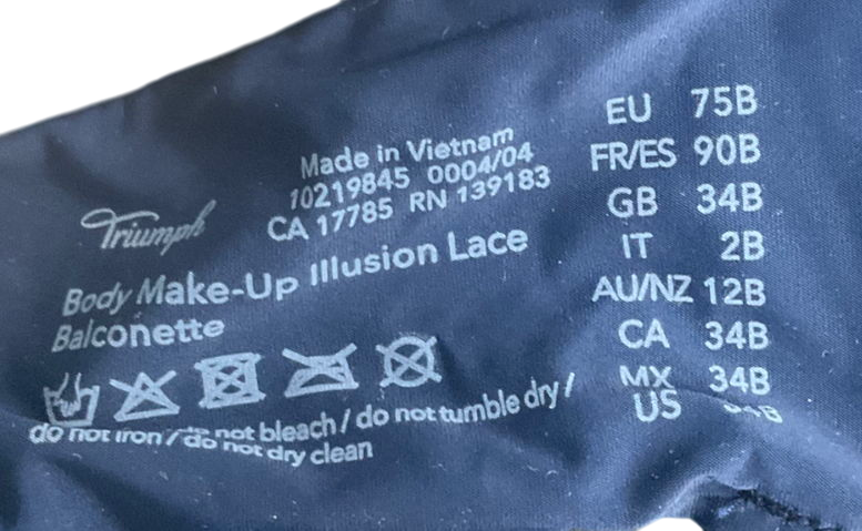 Triumph Black Body Make Up Illusion Lace Balconette UK 34B