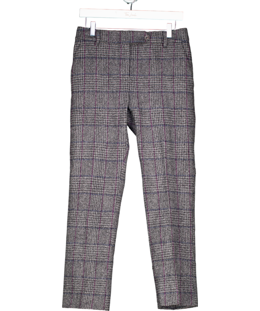 Ermanno scervino Grey Virgin Wool Straight Leg Trousers with sequin embellishment IT42 UK 10