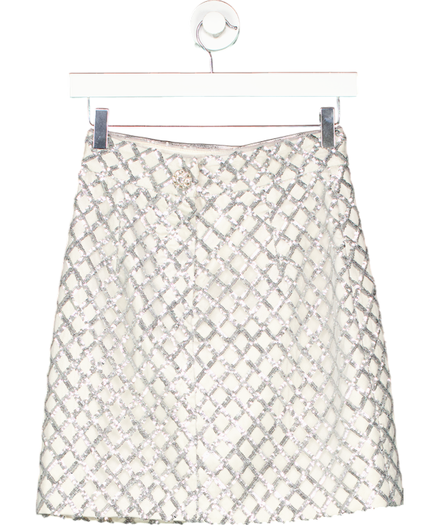 Melis Kaptanoglu Metallic Sequin Mini Skirt UK 8