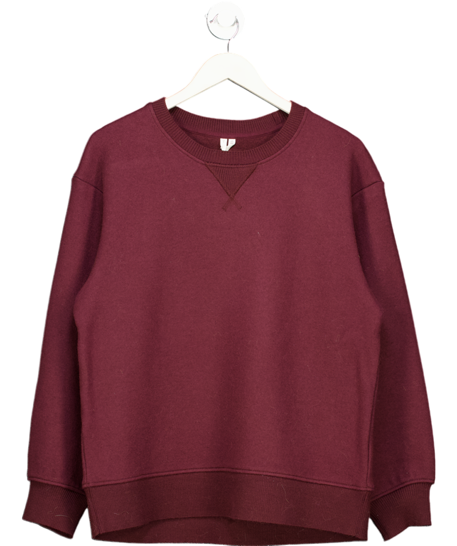 ARKET Dark Red Relaxed Fit Wool-blend Sweatshirt UK S