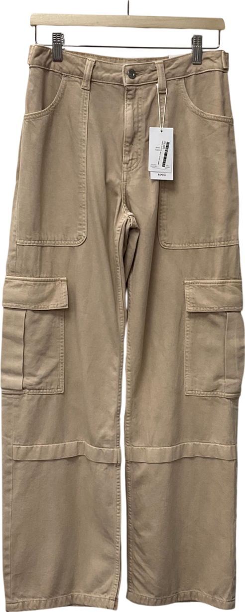 MANGO Beige Pocket Cargo Jeans UK 10