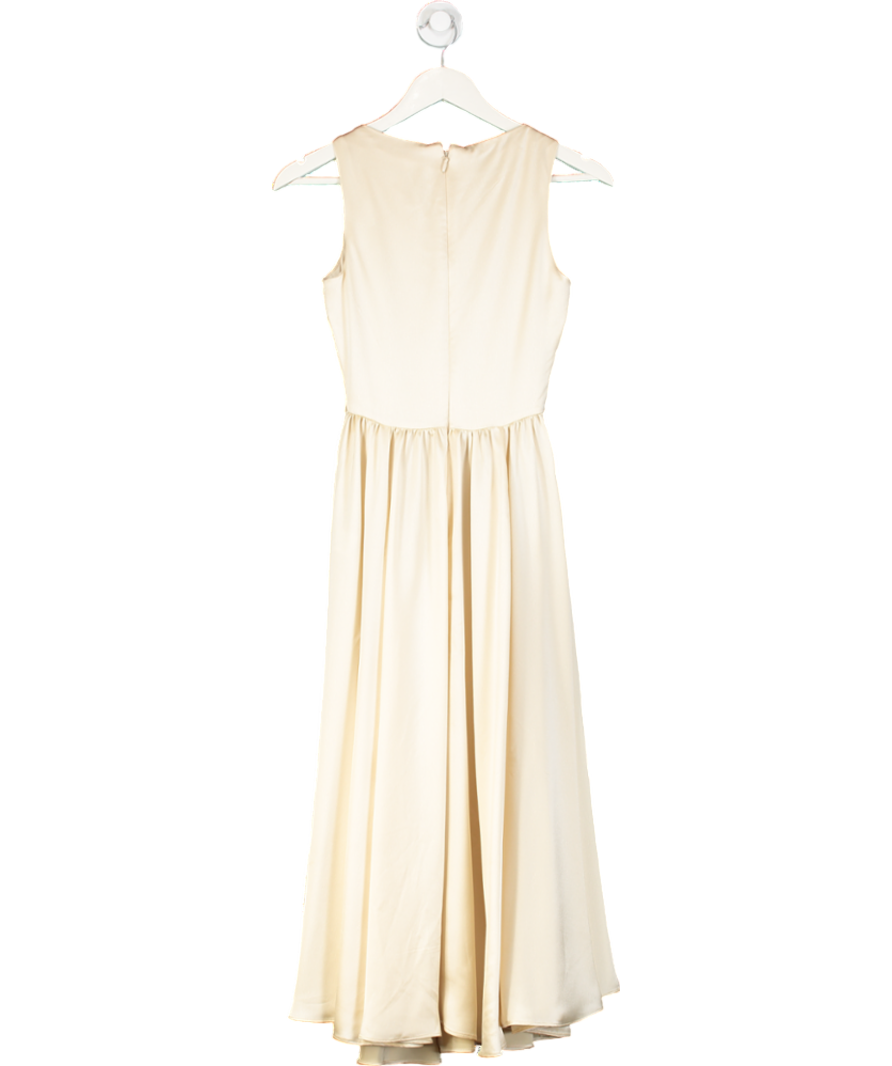 House of CB Beige Champagne Satin Midaxi Dress UK XS