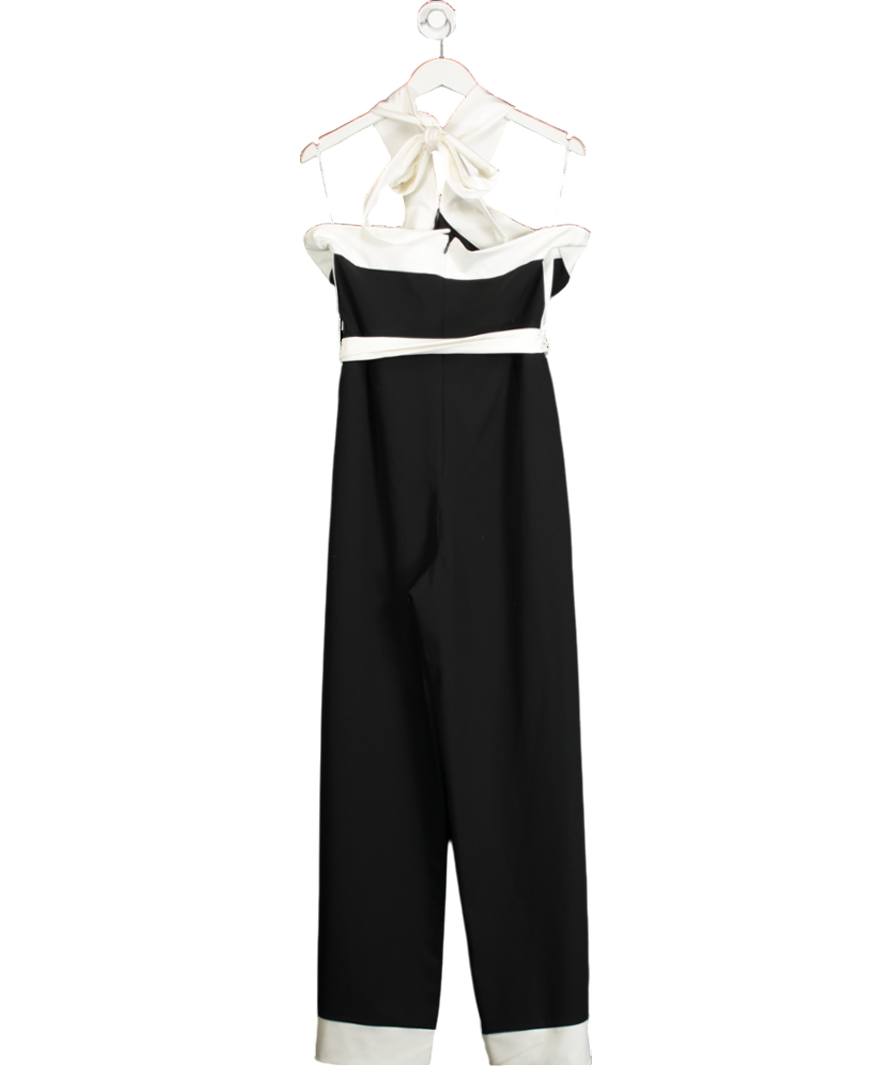 Club L Black Caterina Halterneck Wide Leg Jumpsuit UK 16
