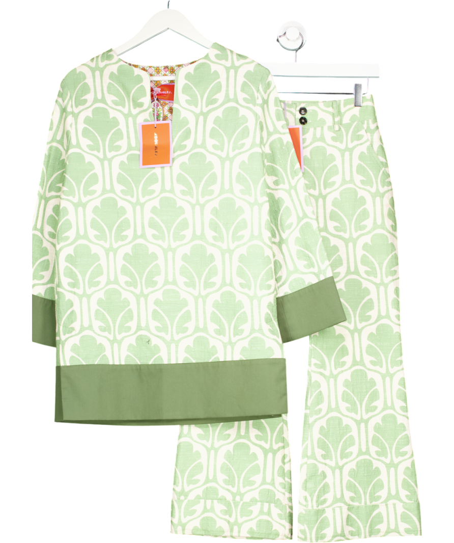 La DoubleJ Green Grove Deck Mini Dress And Hendrix Pants UK XS