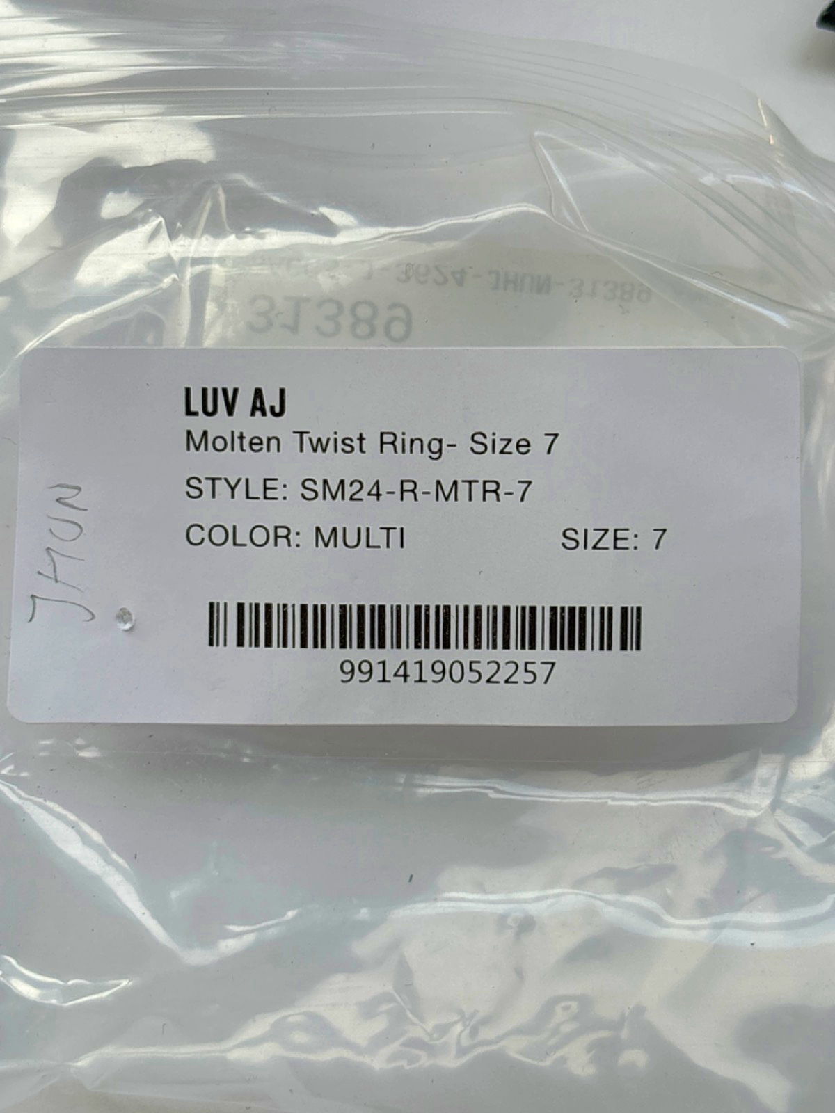 Luv AJ Multi Molten Twist Ring Size 7