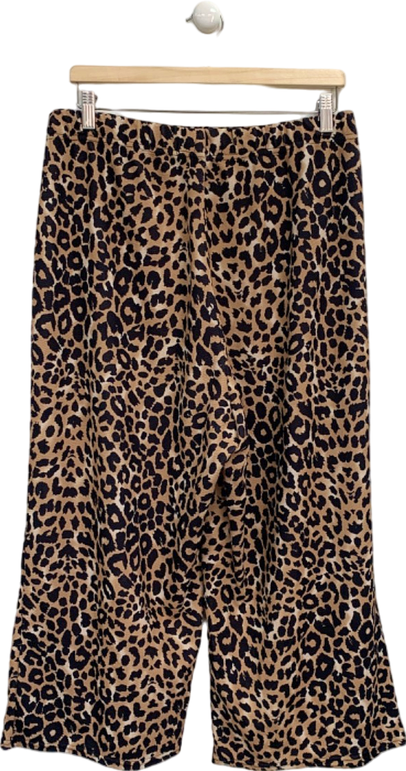 Yours Leopard Print Wide Leg Trousers UK 26/28