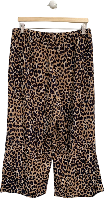 Yours Leopard Print Wide Leg Trousers UK 26/28