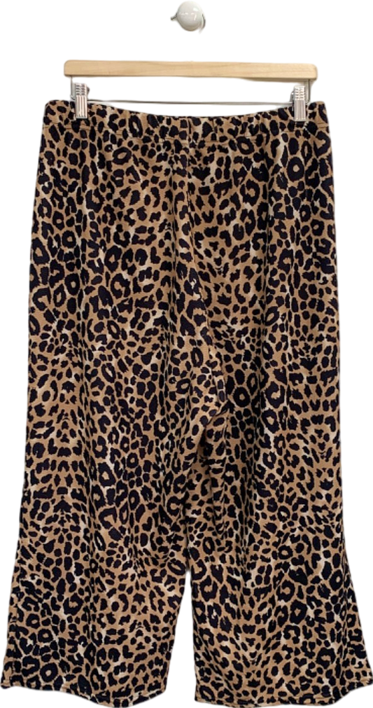 Yours Leopard Print Wide Leg Trousers UK 26/28