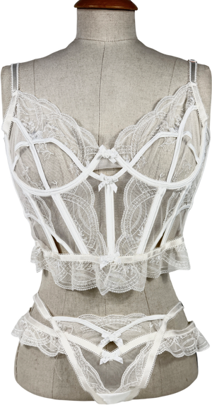 Lounge Cream Cordelia Basque Set UK S