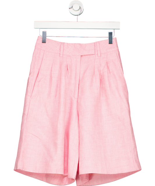 Remain Birger Christensen Pink Kiki Wide-leg Linen Shorts UK 6