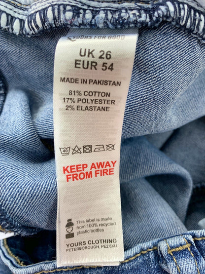 Yours Clothing Blue Ava Skinny Jeans UK 26