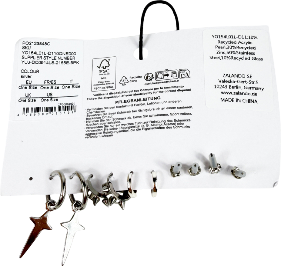 Yourturn Silver Coloured Earring Sets One Size