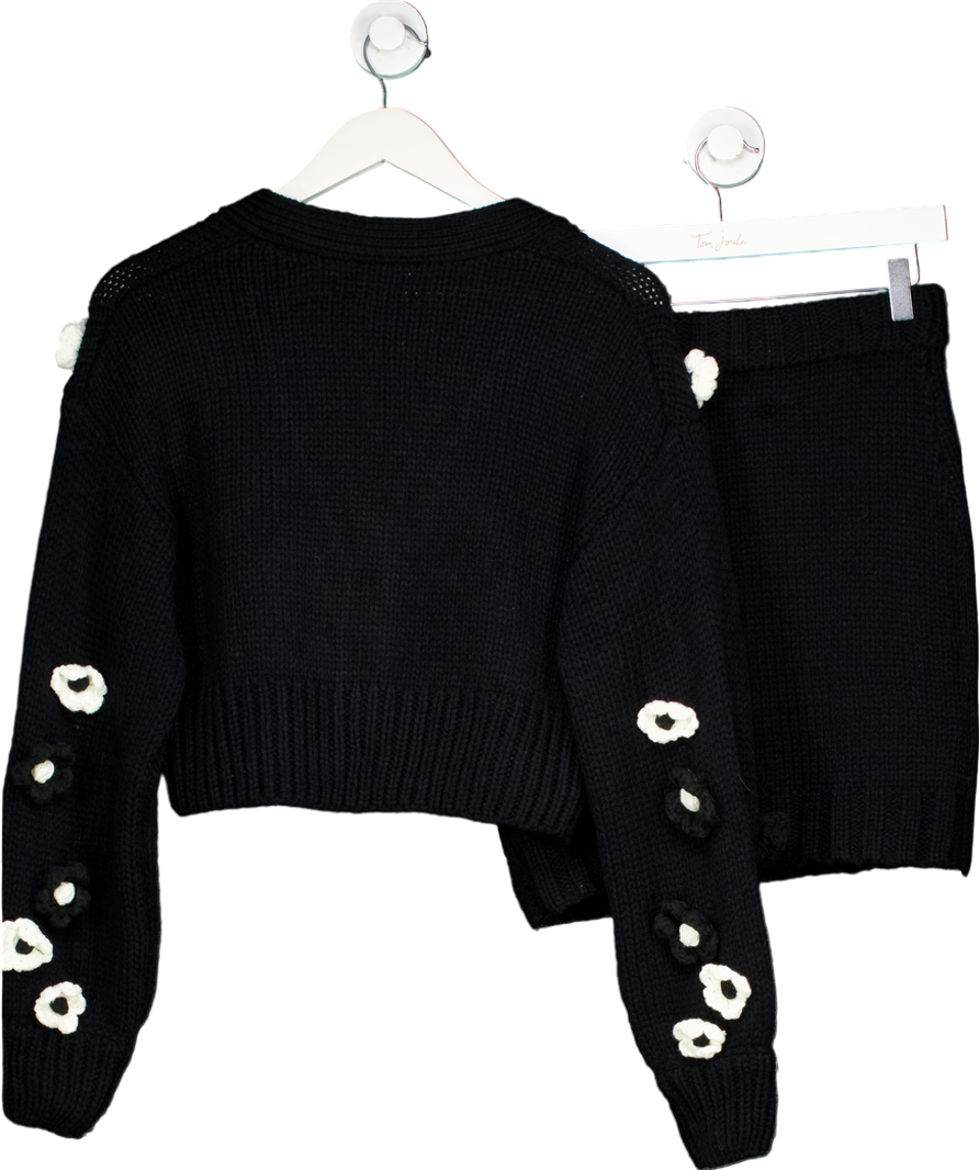 Club L Black Louvre Floral Cardigan And Triomphe Mini Skirt UK S