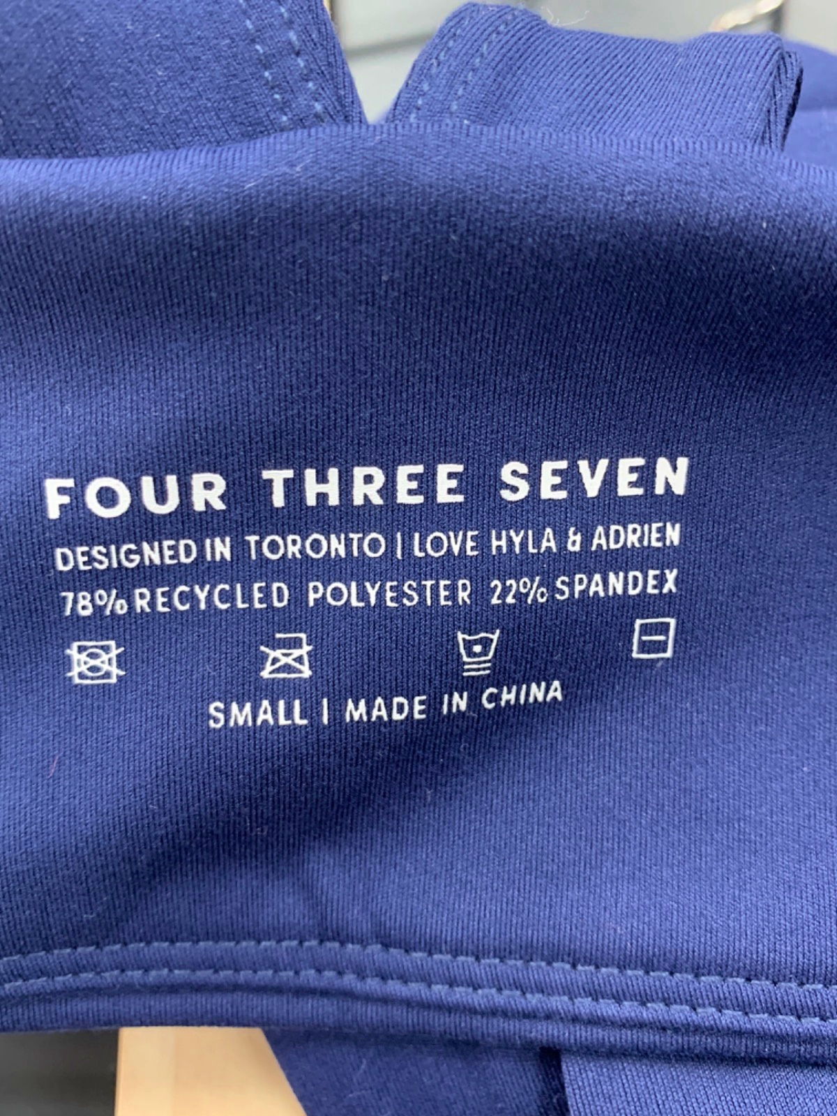 Four Three Seven Navy Sports Bra Small