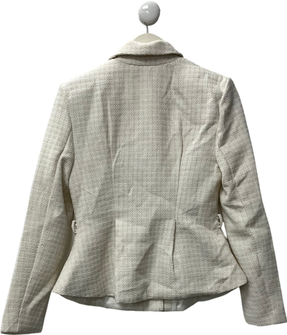 SHEIN White Raffinéa Women's Casual Tweed Blazer Jacket UK S