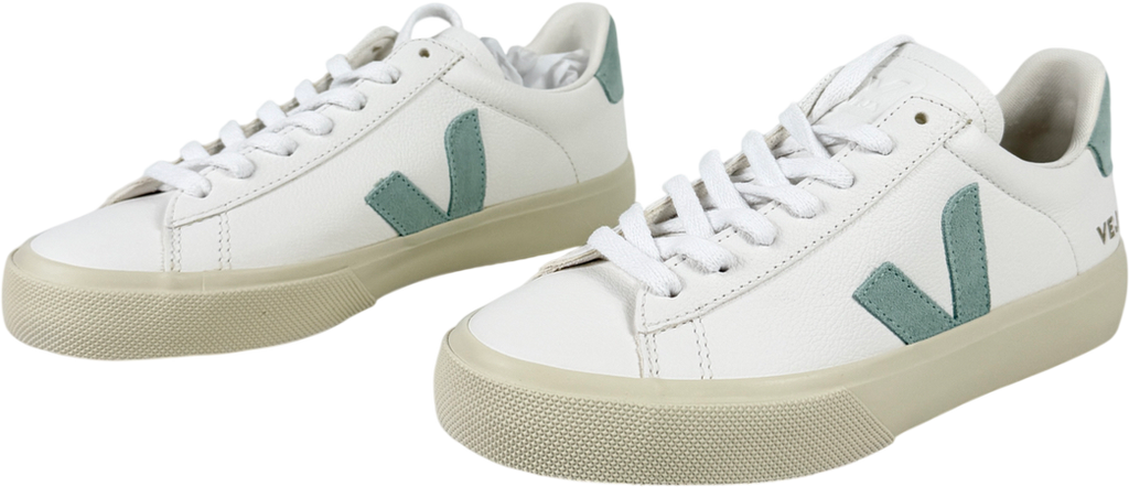 VEJA Campo Leather White Matcha Trainers UK 4 EU 37