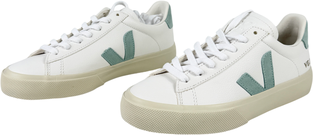 VEJA Campo Leather White Matcha Trainers UK 4 EU 37