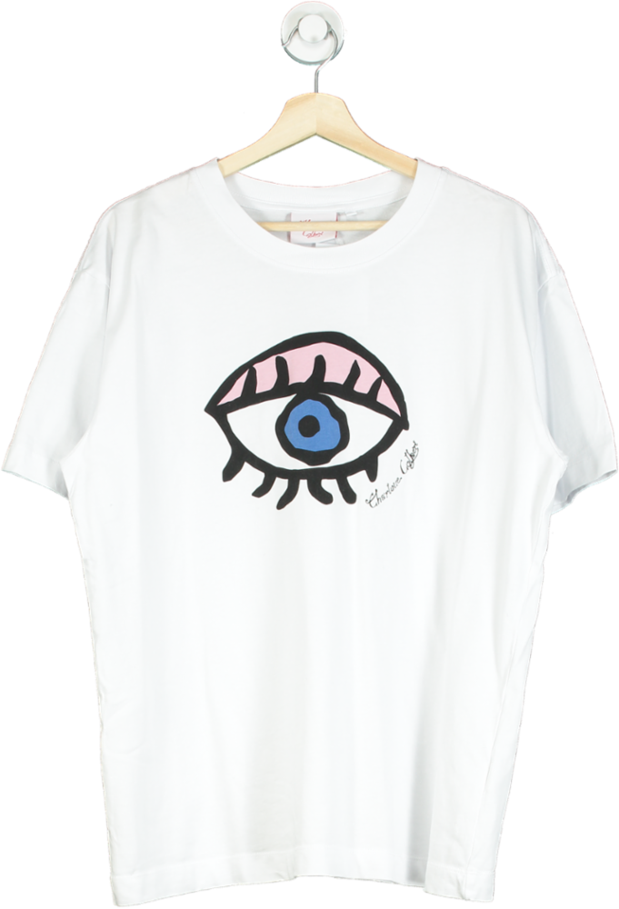 Charlotte Colbert White Graphic Eye T-Shirt UK L
