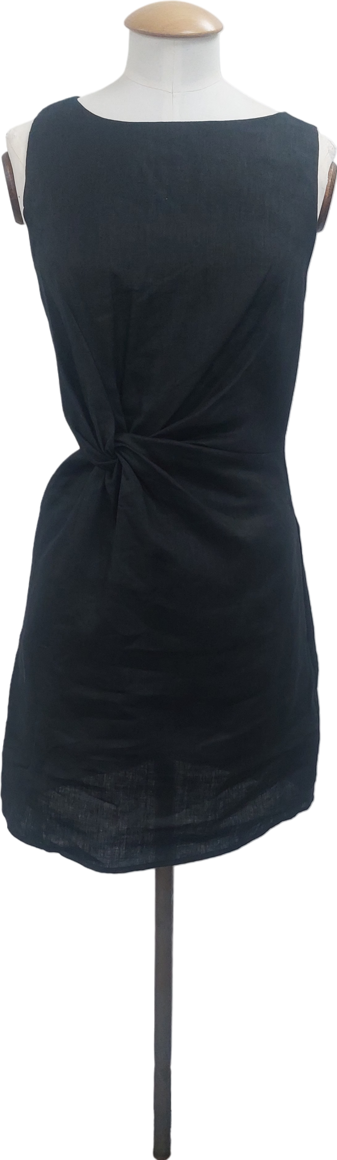 DISSH Black Linen Cut Out Mini Dress UK 8