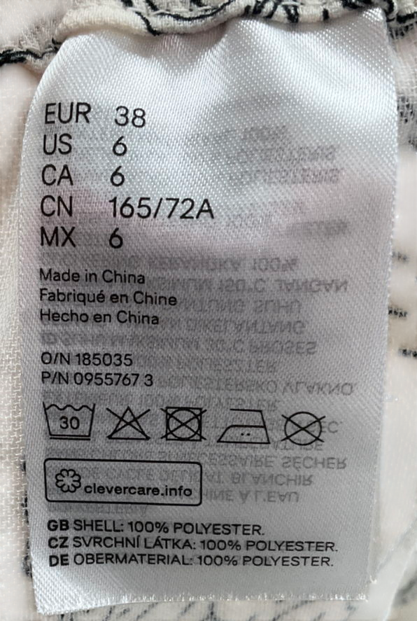 H&M White Botanical-print Trousers UK 10