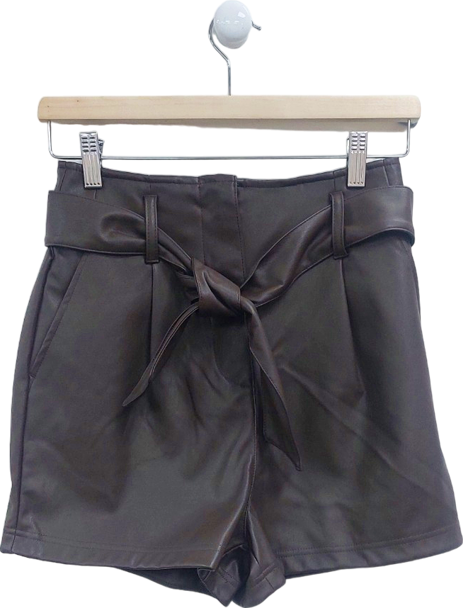 New Look Brown Tara Tie Waist Shorts UK 6