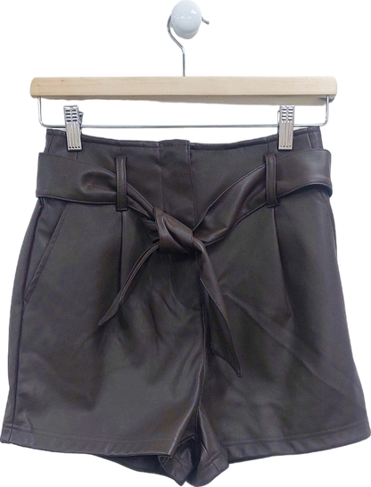 New Look Brown Tara Tie Waist Shorts UK 6