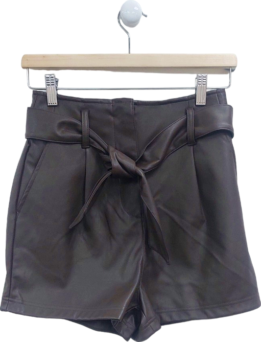 New Look Brown Tara Tie Waist Shorts UK 6