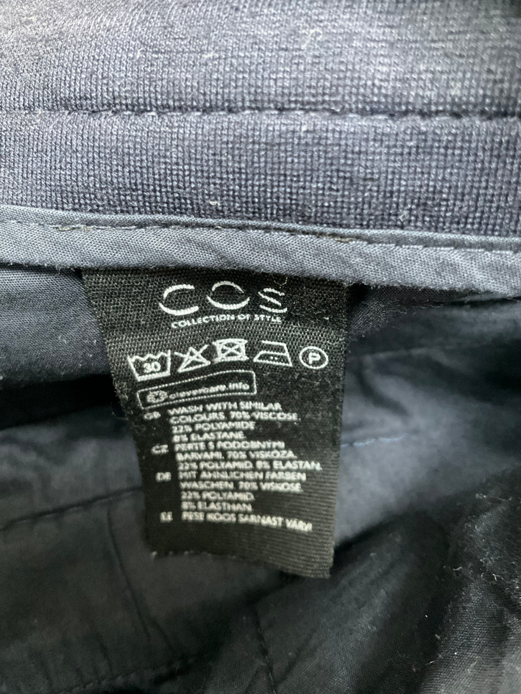 cos Blue Slim Fit Trousers UK M