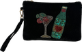 Next Black Beaded Martini Velvet Pouch One Size