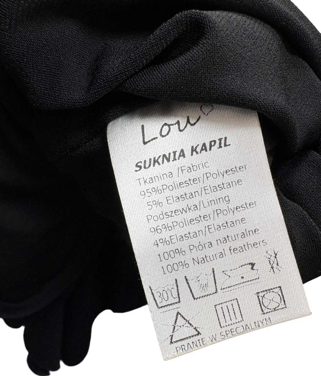 Lou Black Kapil Cutout Draped Mini Dress UK 4