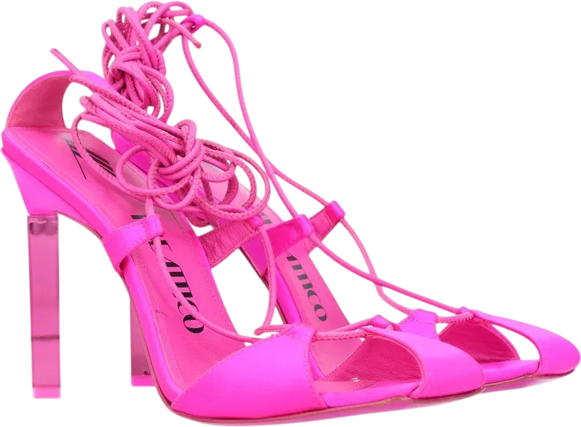 THE ATTICO Fuchsia Pink Adele Strappy High Heel Shoes UK 5.5 EU 38.5