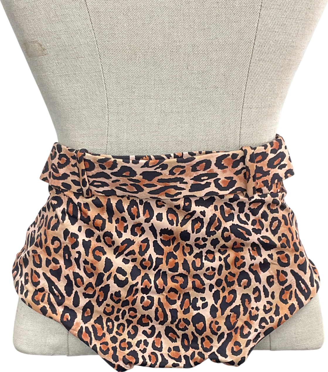 Arabella London Brown Leopard Print Bow Full Brief Bikini Bottoms UK 8