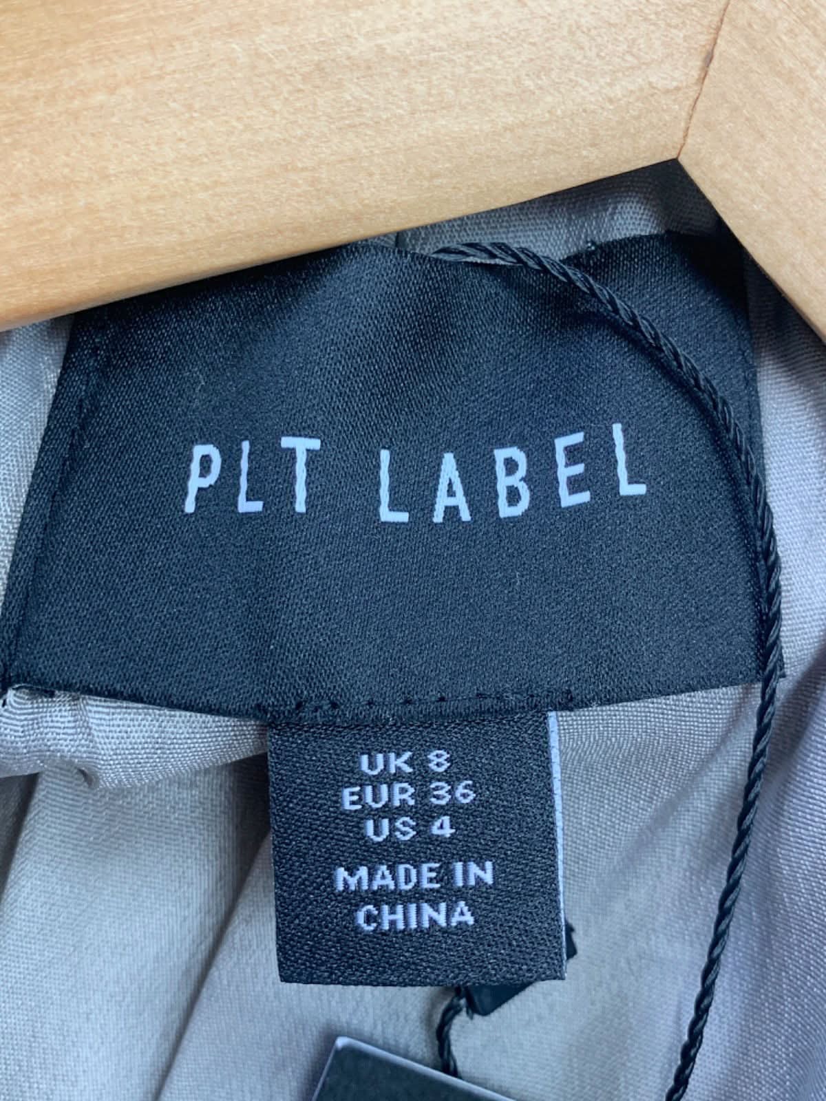 PLT Label Dark Taupe Pinstripe Oversized Blazer UK 8