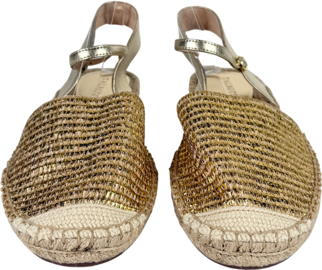 Talbots Metallic Natural Izzy Dorsay Espadrilles Flats UK 7.5 EU 40.5