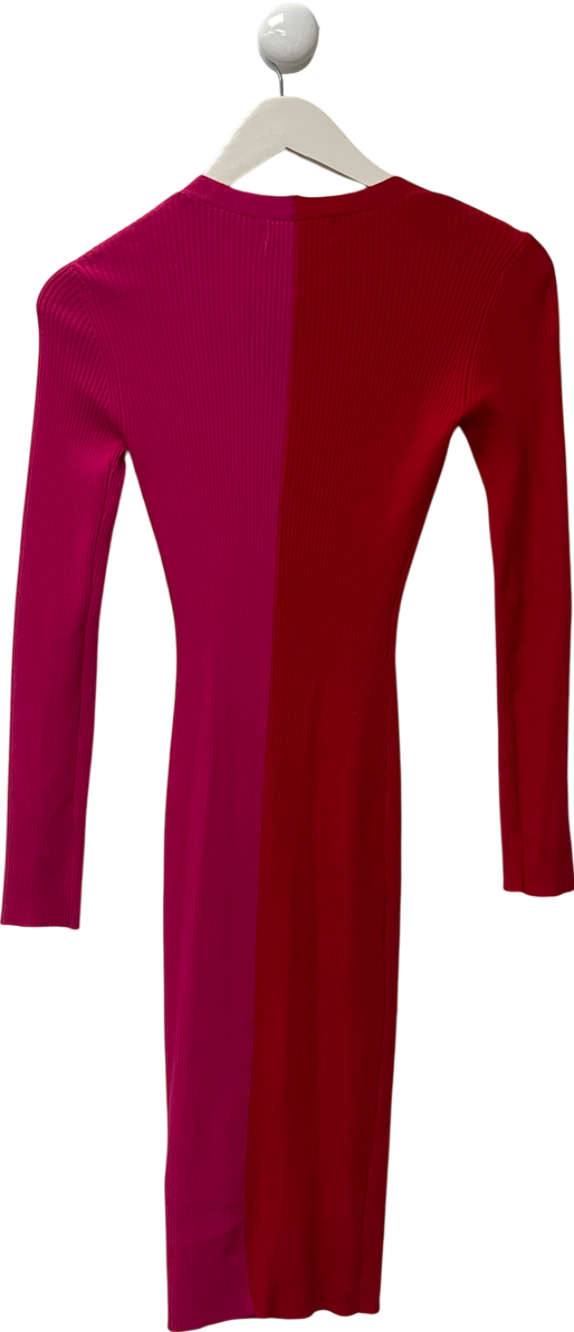 MY NELLY Long Sleeved Red And Pink Maxi Dress UK S