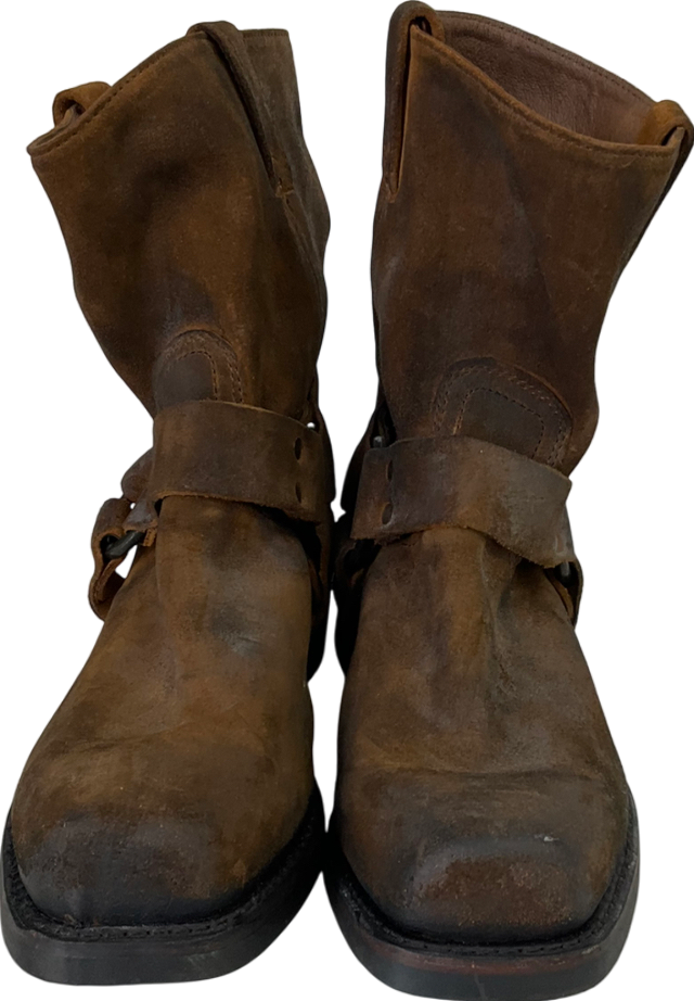 Frye Harness 8r 81324 Mens Brown Leather Slip On Casual Dress Boots UK 9 EU 43 👞