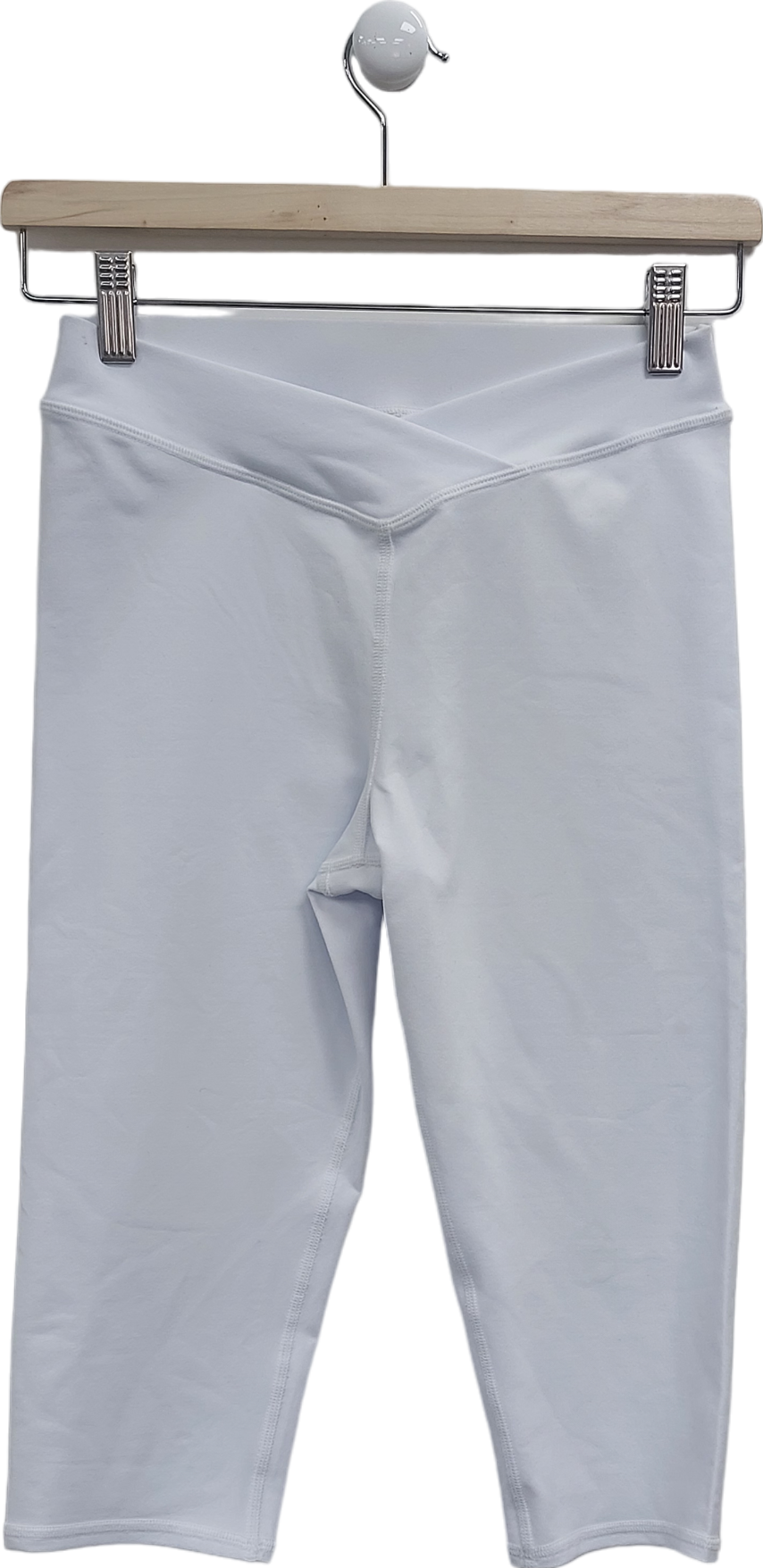 alo yoga White Airbrush V-cut Define Capri UK XS