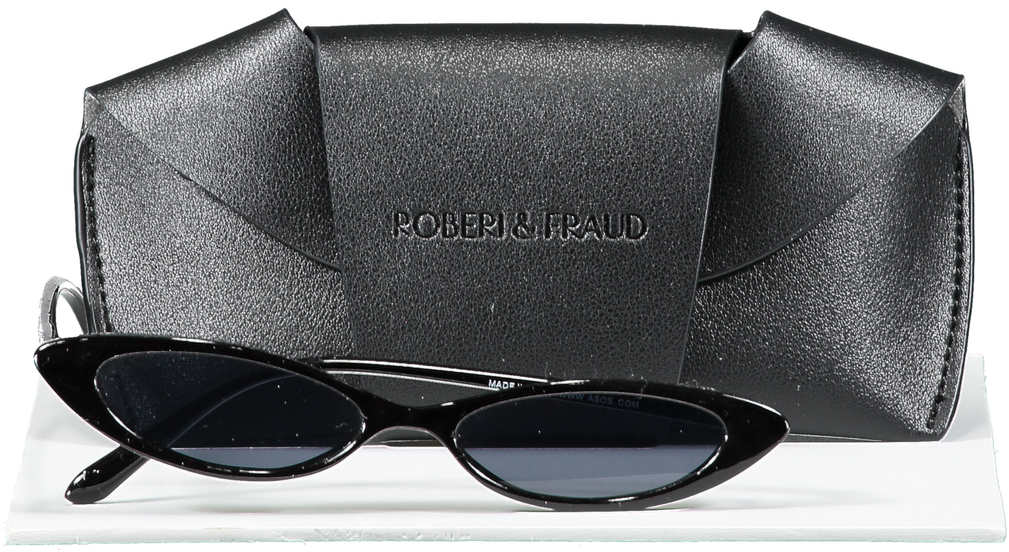 Roberi & Fraud Black Frances Sunglasses  in case