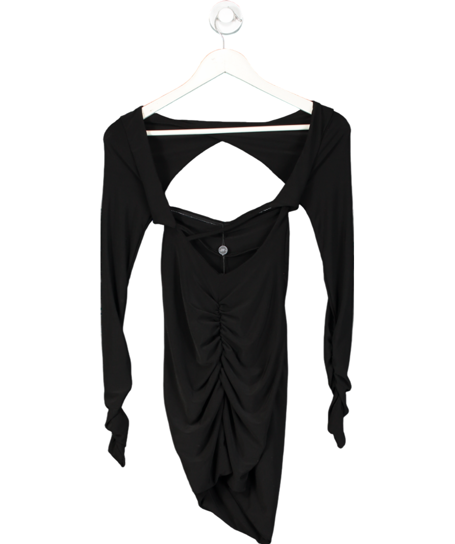 Club L Black Stassi Bodycon Twist Neck Mini Dress UK 4