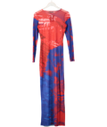 Finesses Red Kavya Multi Print Mesh Maxi Dress UK S