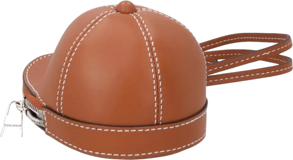 JW ANDERSON Tan Brown Leather Nano Cap Crossbody Bag