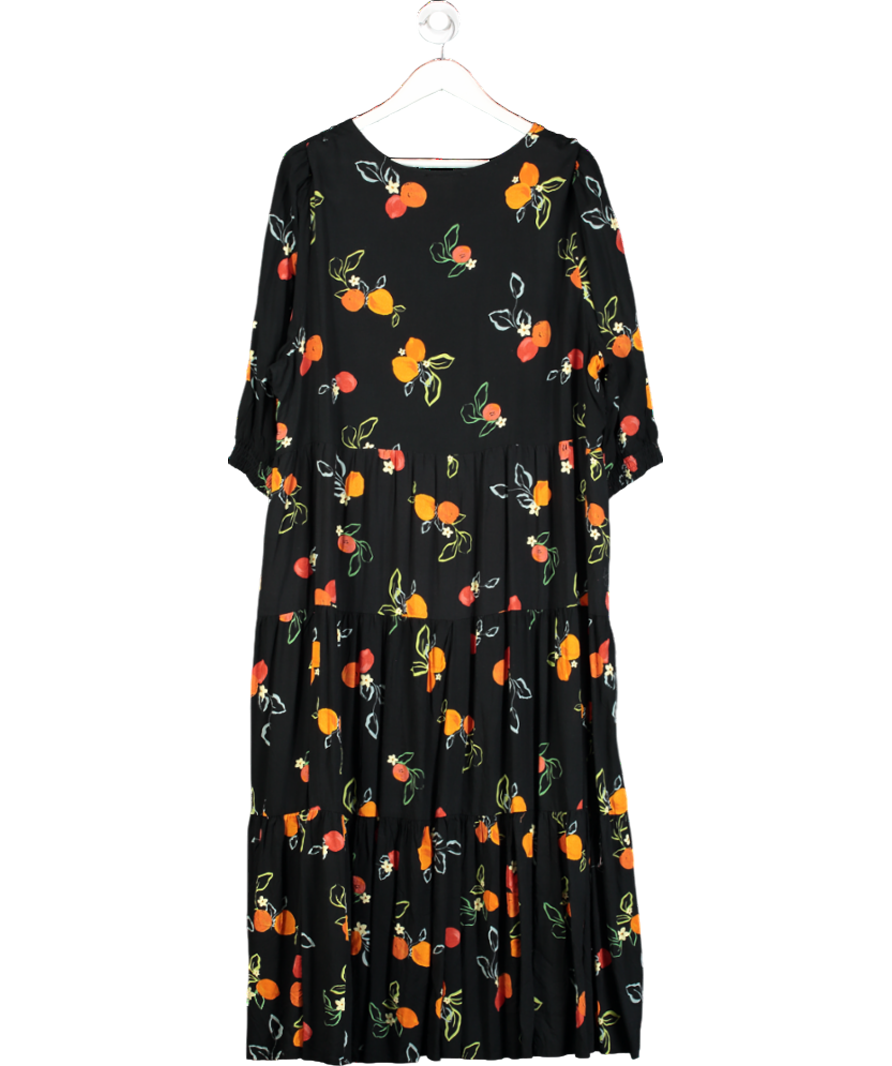 Loralette Black Peach Print Dress UK 22