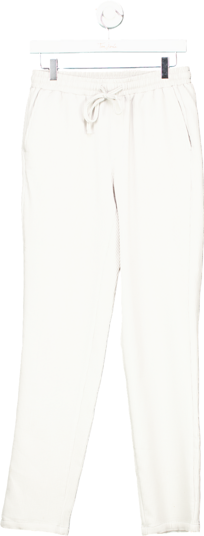 BooHooMan White Ribbed Joggers UK S