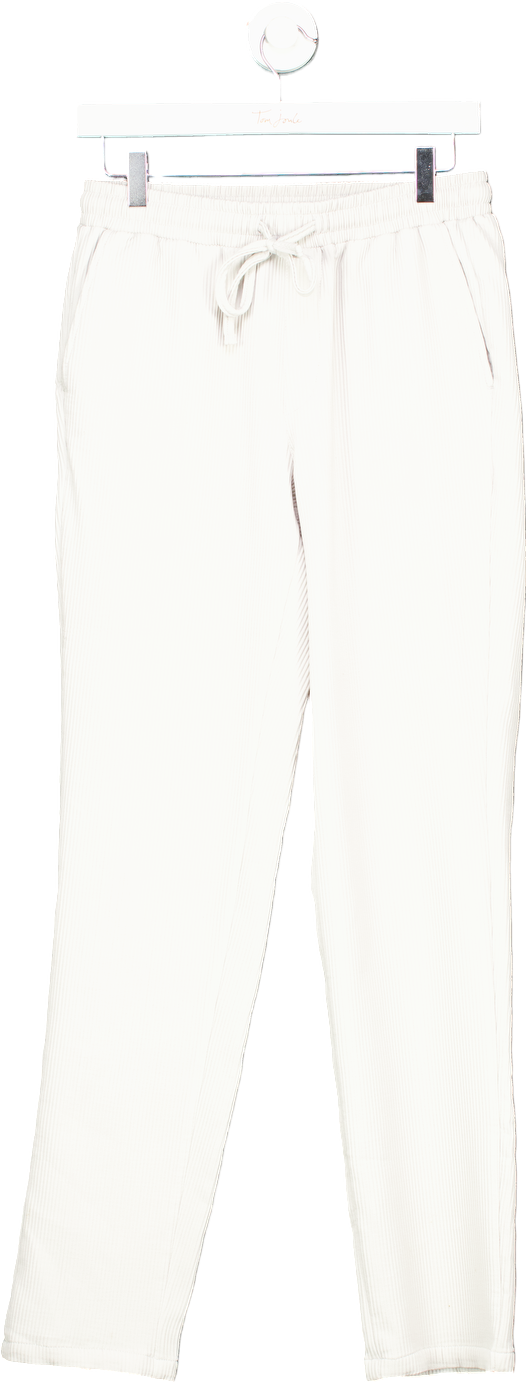 BooHooMan White Ribbed Joggers UK S