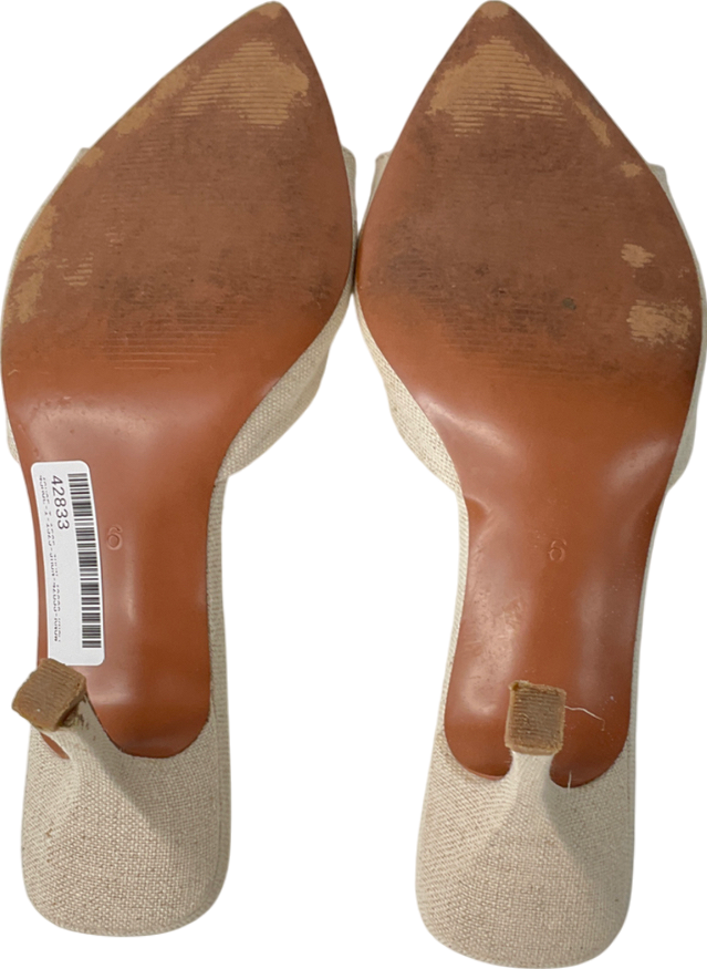 ASOS Cream Heyday Pointed Sole Heeled Mules In Natural UK 6 EU 39 👠