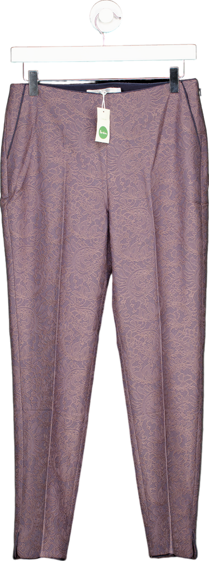 Boden Purple Jacquard Trousers UK 12
