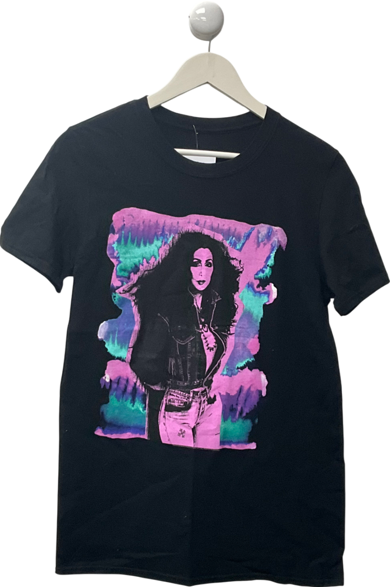 Black Cher Psychedelic Distressed Tee UK S